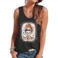 Messy Bun Spooky Teacher Bleached Halloween Teachers Flowy Tank, trending gift