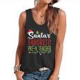 Santa's Favorite Pre-K Teacher Christmas Santa Hat Lights For Men Women Kids Flowy Tank, trending gift