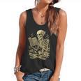 Skeleton Book Floral Skull Halloween Teacher Costume Flowy Tank, trending gift Skeleton Book Floral Skull Halloween Teacher Costume Flowy Tank, trending gift