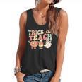 Trick Or Teach Pumpkin Candy Corn Ghost Halloween Teacher Flowy Tank, trending gift