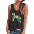 Turtle Puzzle Pieces For Autism Awareness Kids Women Teacher Flowy Tank, trending gift