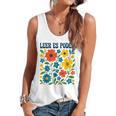 Leer Es Poder Cute Floral Boho Spanish Teacher Reading Flowy Tank, trending gift