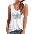 Teacher Blue Chinoiserie Coquette Bow Heart Teacher Life Flowy Tank, trending gift