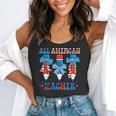 All American Teacher Pencil Coquette Bow USA Flag Teachers Flowy Tank, funny gift