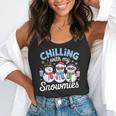 Chillin With My Snowmie Women Christmas Snowman Teacher Snow Flowy Tank, funny gift