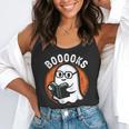Cute Ghost Book Reading Books Lover Retro Halloween Teacher Flowy Tank, funny gift