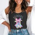 Cute Ghost Book Reading Halloween Teacher Top Girls Women Flowy Tank, funny gift