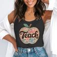 Cute Teacher With Apple Retro Teacher Kids Back To School Flowy Tank, funny gift Cute Teacher With Apple Retro Teacher Kids Back To School Flowy Tank, funny gift