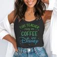 Disney This Teacher Runs On Coffee And Disney Gradient Logo Flowy Tank, funny gift