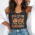 Fall In Love With Learning Retro Autumn Thanksgiving Teacher Flowy Tank, funny gift