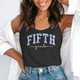 Fifth Grade Coquette Toile Blue Bow Floral Women Teacher Flowy Tank, funny gift