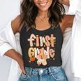 First Grade Fall Floral Coquette Bow Teachers Students Flowy Tank, funny gift