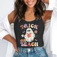 Groovy Halloween Trick Or Teach Retro Floral Ghost Teacher Flowy Tank, funny gift Groovy Halloween Trick Or Teach Retro Floral Ghost Teacher Flowy Tank, funny gift
