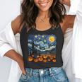 Halloween Pumpkin Starry Night Van Gogh Art Teacher Flowy Tank, funny gift