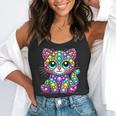 Happy Dot Day Colorful Polka Dot Cat Kitten Teachers Kids Flowy Tank, funny gift