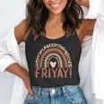 Happy Fri-Yay Friday Lovers Fun Teacher Leopard Rainbow Men Women Girls Kids Flowy Tank, funny gift