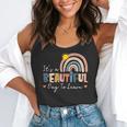 It's A Beautiful Day To Learn Cute Rainbow Boho Teacher Flowy Tank, funny gift