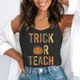 Leopard Trick Or Teach Halloween Teacher Costume Women Flowy Tank, funny gift