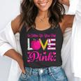 In October We Wear Pink Love Teacher Breast Cancer Awareness Flowy Tank, funny gift