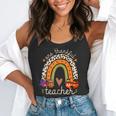 One Thankful Teacher Thanksgiving Turkey Rainbow Fall Flowy Tank, funny gift