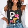 P Is For Pre K Teacher Student Pencil Apple Back To School Flowy Tank, funny gift