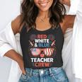 Red & Blue Teacher Crew Shirt 4th Of July Sunglasses Flowy Tank, funny gift