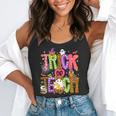 Retro Trick Or Teach Leopard Ghost Halloween Spooky Teacher Flowy Tank, funny gift Retro Trick Or Teach Leopard Ghost Halloween Spooky Teacher Flowy Tank, funny gift