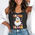 Retro Vintage Groovy Trick Or Teach Teacher Halloween For Men Women Kids Flowy Tank, funny gift