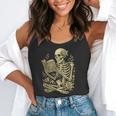 Skeleton Book Floral Skull Halloween Teacher Costume Flowy Tank, funny gift Skeleton Book Floral Skull Halloween Teacher Costume Flowy Tank, funny gift