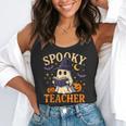 Spooky Teacher Halloween Cute Ghost Pumpkin Reading Women Flowy Tank, funny gift