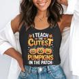 I Teach The Cutest Pumpkins Shirt Teachers Halloween Flowy Tank, funny gift