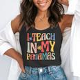 I Teach In My Pajamas Retro Groovy Teacher Humor Flowy Tank, funny gift