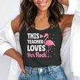 This Teacher Loves Her Flock Teaching Flamingo Girl Flowy Tank, funny gift