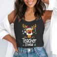 Teacher Squad Red Plaid Rudolph Reindeer Christmas Flowy Tank, funny gift