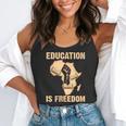 History Education Is Freedom African Map Black Teacher Flowy Tank, funny gift