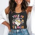 Trick Or Teach Groovy Teacher Halloween Retro Teacher Ghost Flowy Tank, funny gift