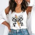 Back To School Hello Fifth Grade Teacher Coquette Pencil Bow Flowy Tank, funny gift