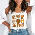 Coquette Teach Teacher Bows Thanksgiving Turkey Fall Autumn Flowy Tank, funny gift