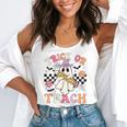 Trick Or Teach Groovy Teacher Halloween Retro Floral Ghost Flowy Tank, funny gift Trick Or Teach Groovy Teacher Halloween Retro Floral Ghost Flowy Tank, funny gift