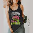 3rd Grade Teachers Love Brains Zombie Teacher Halloween Flowy Tank, funny design