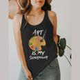 Art Is My Superpower Drawing Art Teacher Artists Flowy Tank, funny design