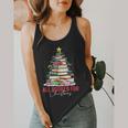 All Booked For Christmas Xmas Tree Teacher Holiday Pajamas Flowy Tank, funny design