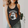 Cute Ghost Book Reading Books Lover Retro Halloween Teacher Flowy Tank, funny design