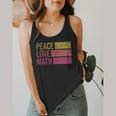 Cute Math Teacher Peace Love Math Flowy Tank, funny design