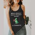 Dinosaur Thesaurus Grammar Joke Teacher Flowy Tank, funny design