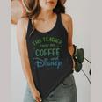 Disney This Teacher Runs On Coffee And Disney Gradient Logo Flowy Tank, funny design
