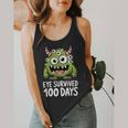 Eye Survived 100 Days Of School Monster Lover Teacher Kids Flowy Tank, funny design
