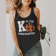 Fall Kindergarten Teacher K Is For Buffalo Plaid Pumpkin Flowy Tank, funny design Fall Kindergarten Teacher K Is For Buffalo Plaid Pumpkin Flowy Tank, funny design