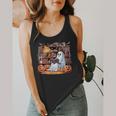 Ghost Book Reading Halloween Books Lover Teacher Flowy Tank, funny design