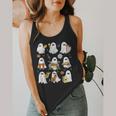 Halloween Ghost Music Teacher Playing Instruments Flowy Tank, funny design Halloween Ghost Music Teacher Playing Instruments Flowy Tank, funny design